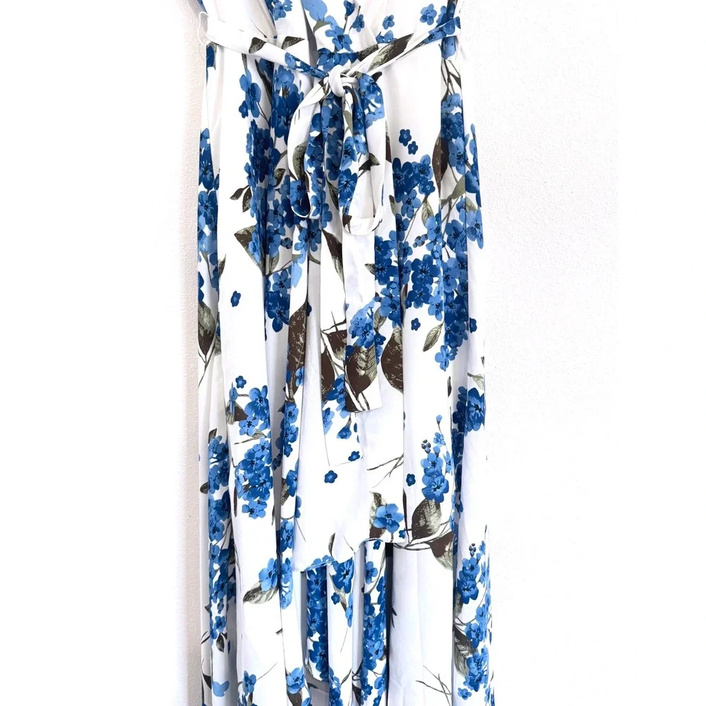 Lulus Dress | French Countryside White Floral Print High-Low Dress - Picture 4 of 5